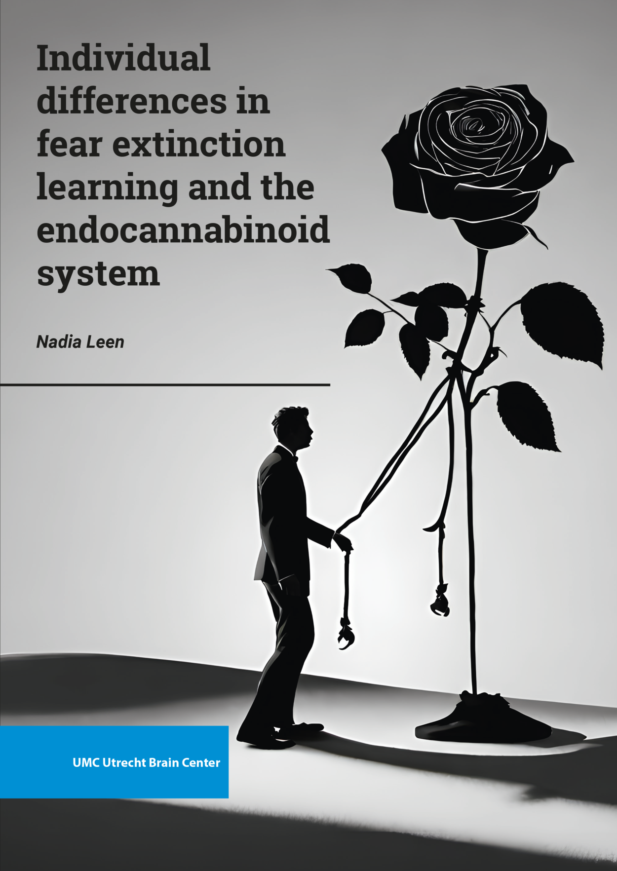 De omslag van het proefschift  'Individual differences in fear extinction learning and the endocannabinoid system' van Nadia Leen